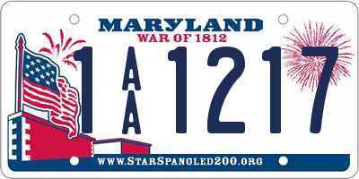 MD license plate 1AA1217