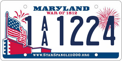 MD license plate 1AA1224