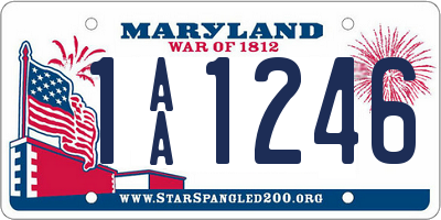 MD license plate 1AA1246