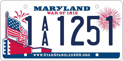 MD license plate 1AA1251