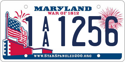 MD license plate 1AA1256