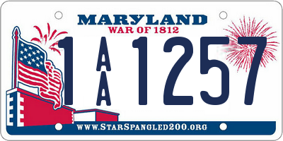 MD license plate 1AA1257