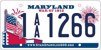 MD license plate 1AA1266