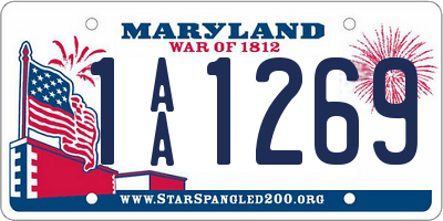 MD license plate 1AA1269