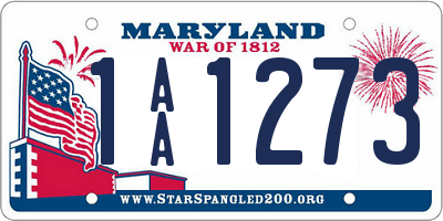 MD license plate 1AA1273