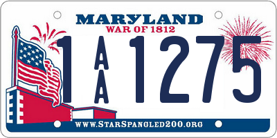 MD license plate 1AA1275