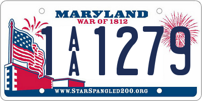 MD license plate 1AA1279