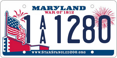 MD license plate 1AA1280