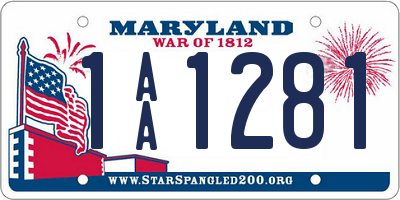 MD license plate 1AA1281