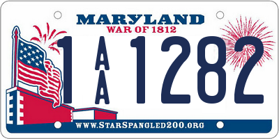 MD license plate 1AA1282