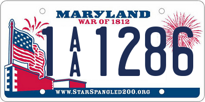 MD license plate 1AA1286