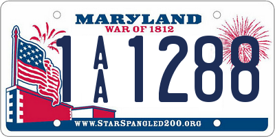 MD license plate 1AA1288