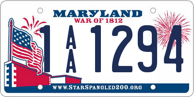 MD license plate 1AA1294