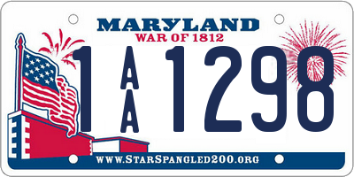 MD license plate 1AA1298