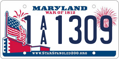 MD license plate 1AA1309