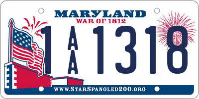 MD license plate 1AA1318