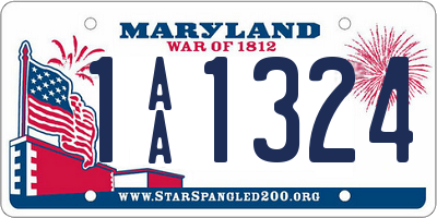 MD license plate 1AA1324