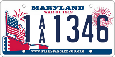 MD license plate 1AA1346