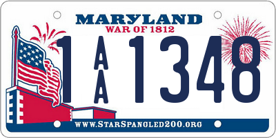 MD license plate 1AA1348