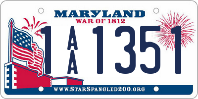 MD license plate 1AA1351