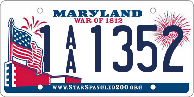 MD license plate 1AA1352