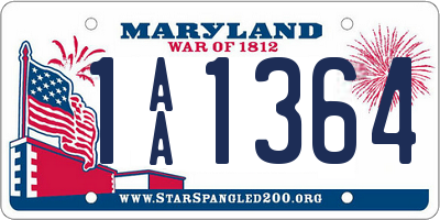 MD license plate 1AA1364