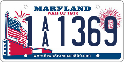 MD license plate 1AA1369