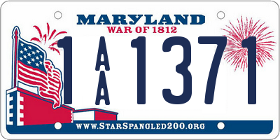 MD license plate 1AA1371