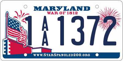 MD license plate 1AA1372