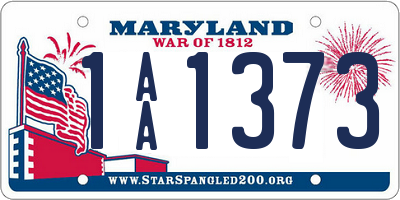 MD license plate 1AA1373