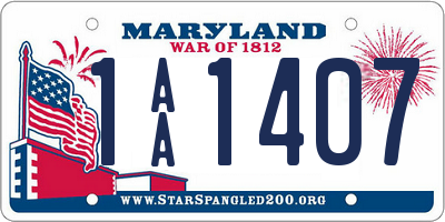 MD license plate 1AA1407
