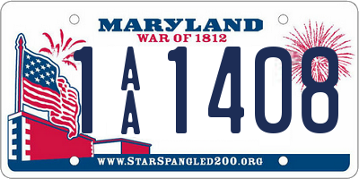 MD license plate 1AA1408