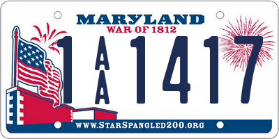 MD license plate 1AA1417