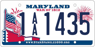 MD license plate 1AA1435