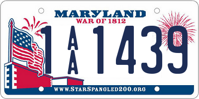 MD license plate 1AA1439