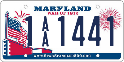 MD license plate 1AA1441