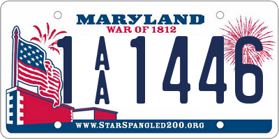 MD license plate 1AA1446