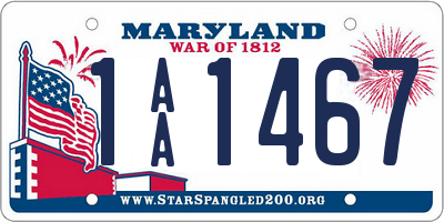 MD license plate 1AA1467