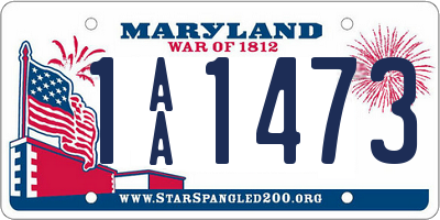 MD license plate 1AA1473