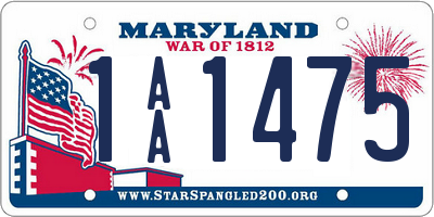 MD license plate 1AA1475