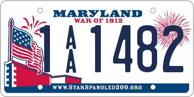 MD license plate 1AA1482