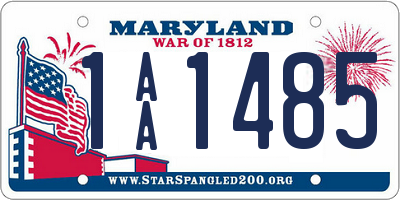 MD license plate 1AA1485