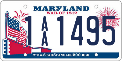 MD license plate 1AA1495