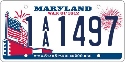 MD license plate 1AA1497