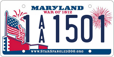 MD license plate 1AA1501