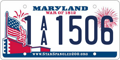 MD license plate 1AA1506