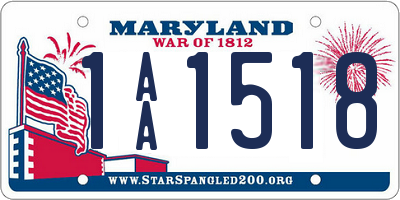 MD license plate 1AA1518