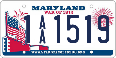 MD license plate 1AA1519