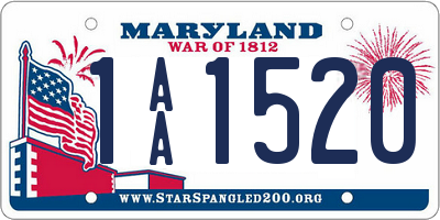 MD license plate 1AA1520