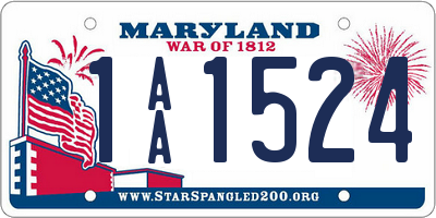 MD license plate 1AA1524